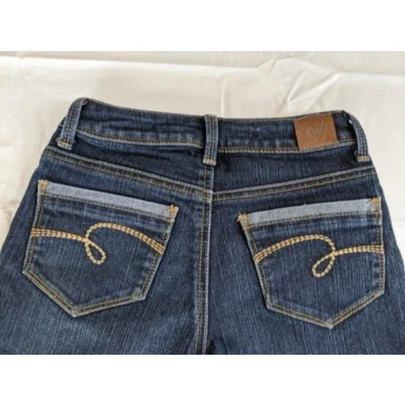 Justice Blue Denim Jeans Girls size 10R Capris Set of 3 Distressed Dark Wash - Picture 10 of 14
